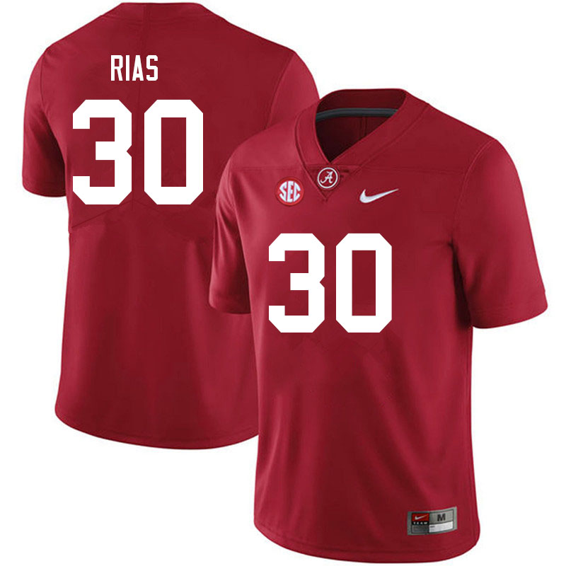 Men #30 DJ Rias Alabama Crimson Tide College Football Jerseys Sale-Crimson
